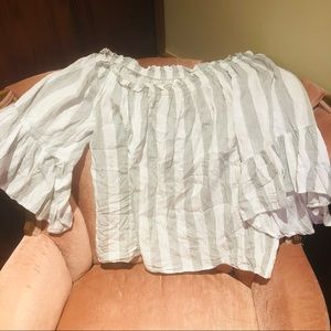 Striped off the shoulder top